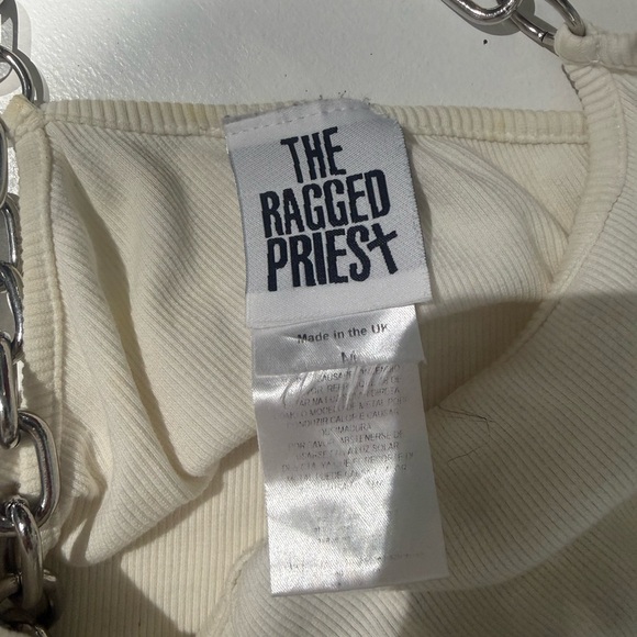 The Ragged Priest white crop top with distinctive silver chain straps size M - Picture 6 of 9